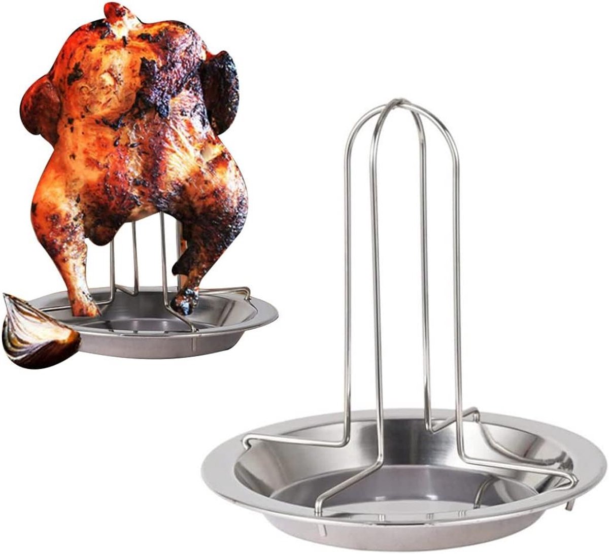 Kip Grill Rek - Kiphouder Oven - Kip Grillen - Inklapbaar Met Lekbak - 18.6 x 18.1 x 3.4 cm