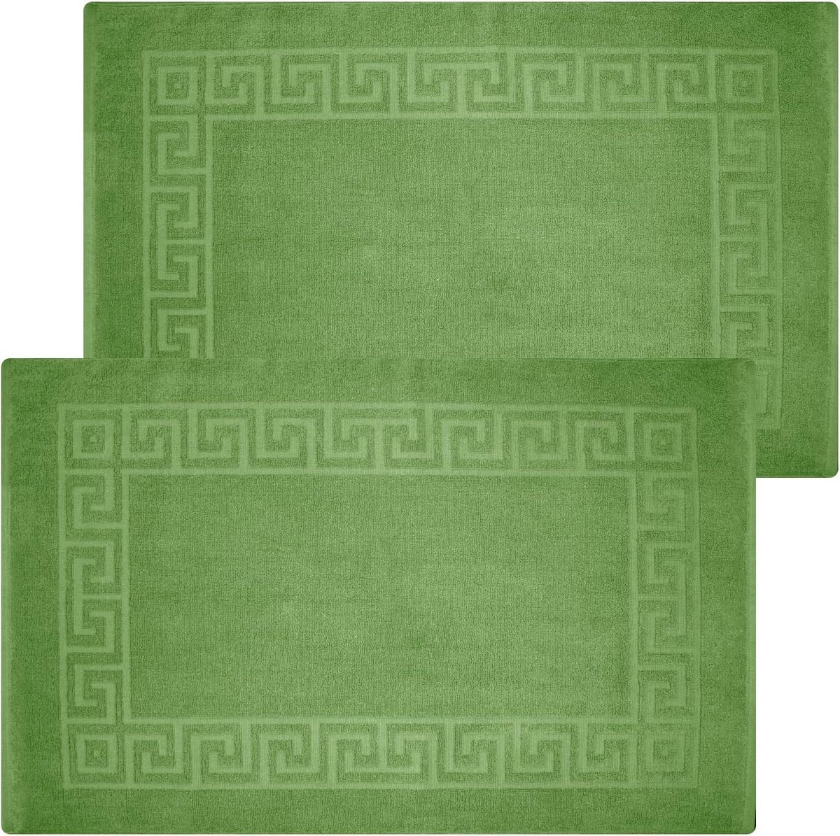 Griekse Badmat Set - Badkamertapijt - Badkamer Comfort - 100% Katoen - 50 x 70 cm - Groen