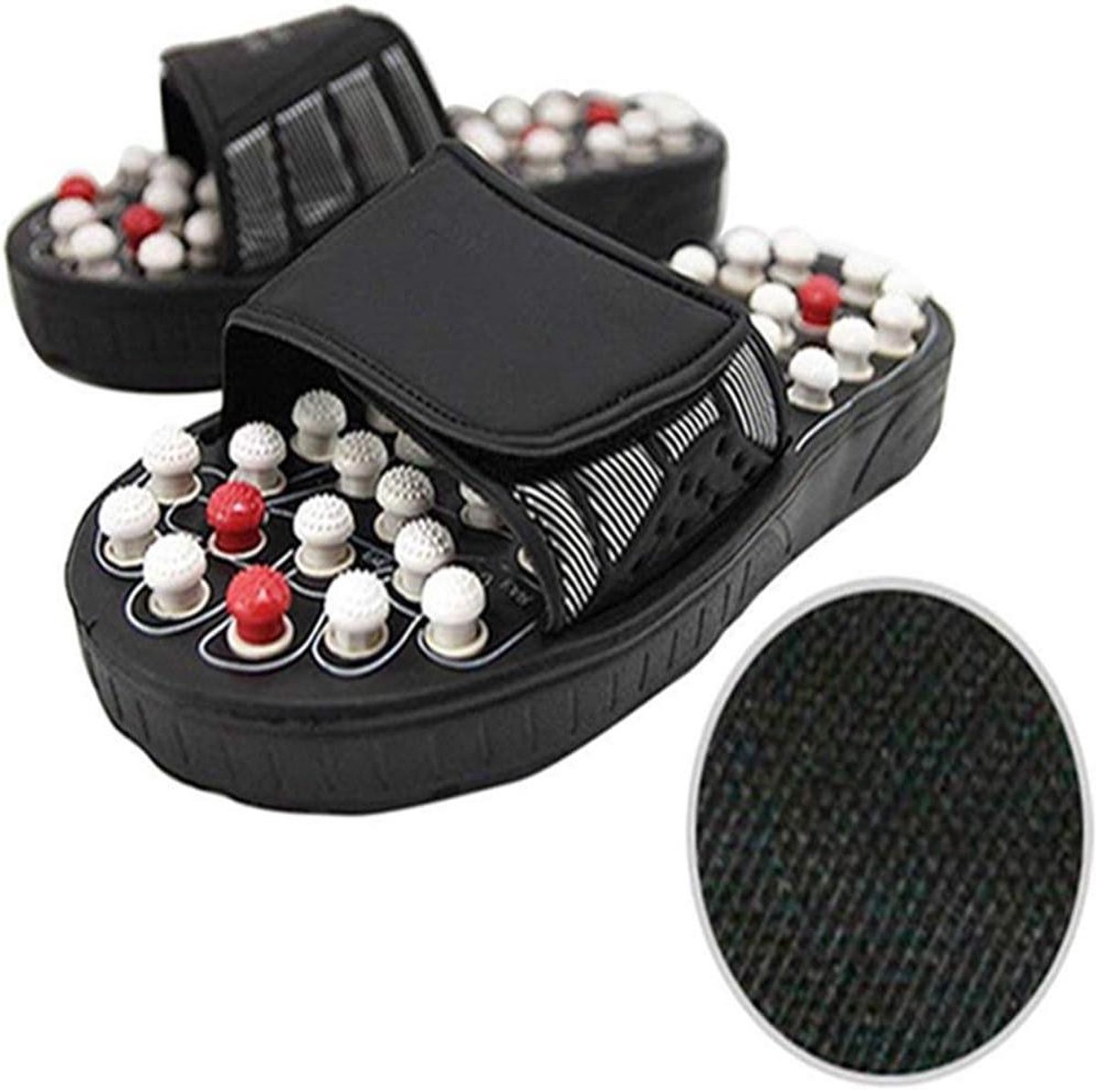 Massage Slippers - Acupressuur Schoenen - Voetvermoeidheid Verlichten - Magnetische Massagestippen - Maat 38-45 - Zwart