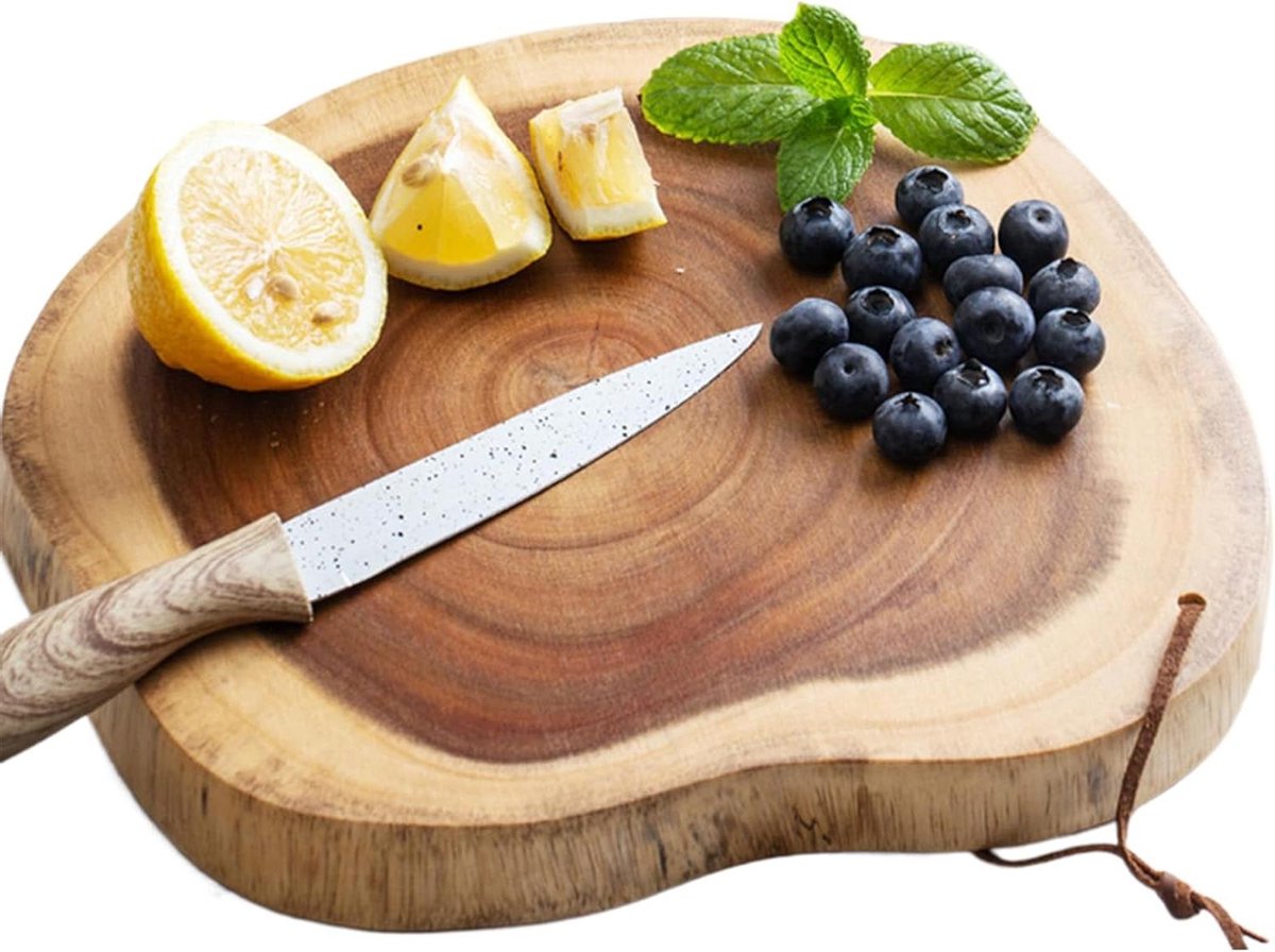 Wooden Cutting Board - Heat Resistant Block,2.5cm Thickness Double Sided Chopping Board Dishwasher Safe,For Bread Cheese Cooking Serving New Build Home