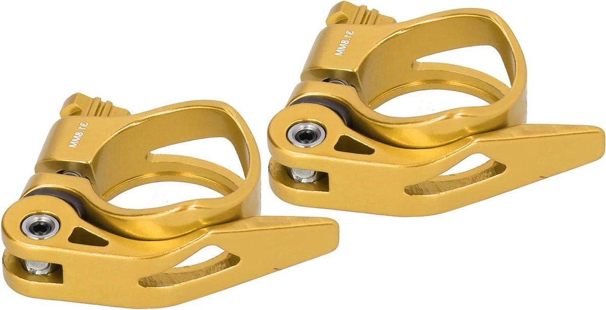 Fietszadelpenklem - Zadelklem - Fietsen - Duurzame aluminiumlegering - 2 stuks 318 mm - Goud