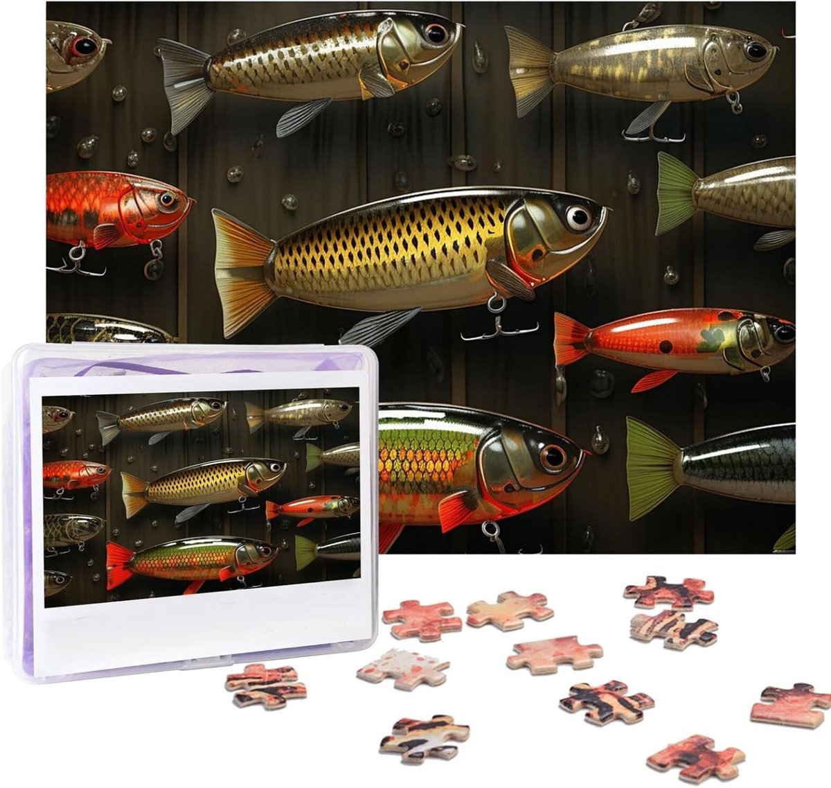Legpuzzel 500 stukjes - Fotopuzzel - Familiepret - Scheidingsontwerp - 518 x 38 cm - Kunstaas vissen
