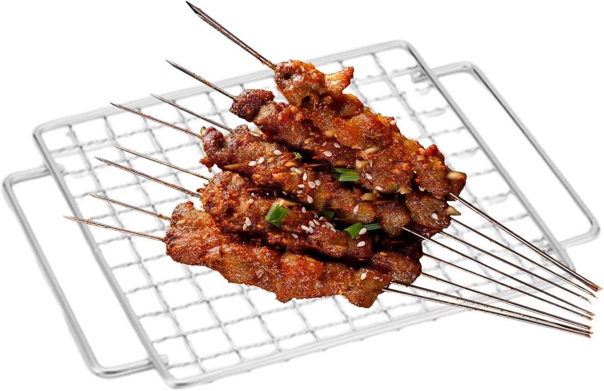 Grillrooster Roestvrij Staal - Barbecue Rooster - Buiten Grillen - Duurzaam Materiaal - 17 x 13 cm - Zilver