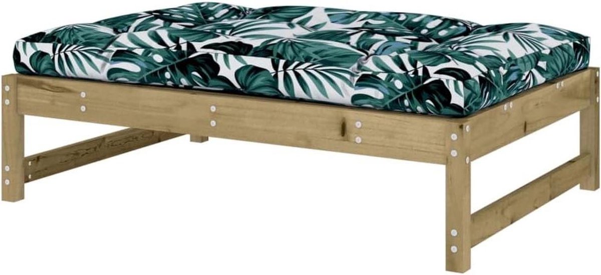 Tuin Voetenbank - Buiten Poef - Ontspannen Buiten - Geïmpregneerd Hout - 120x84 cm - Bruin
