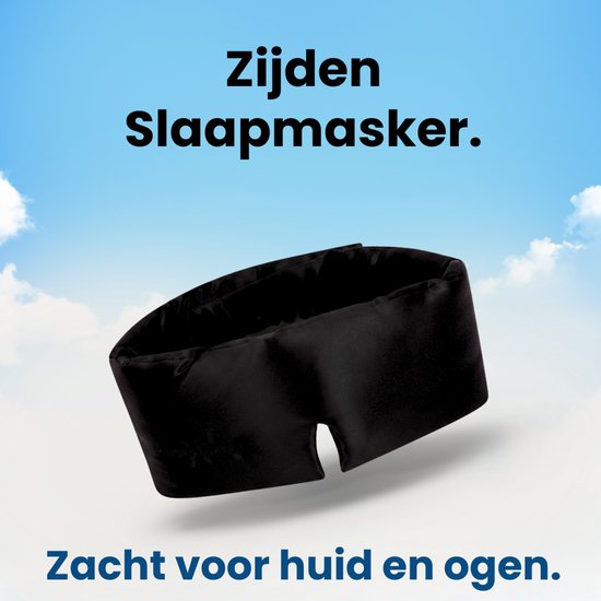 PurelyGoods® Zijden Slaapmasker - Oogmasker Slaap – Verduisterend - 22 Momme 6A Moerbei Zijde - Zwart