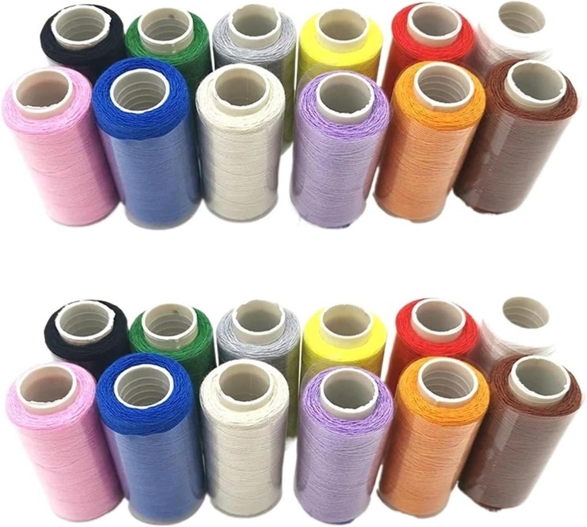 Naaiset - Garen Set - Handwerk Projecten - Slijtvast Polyester - 380 Meter Per Klos - Zwart Wit