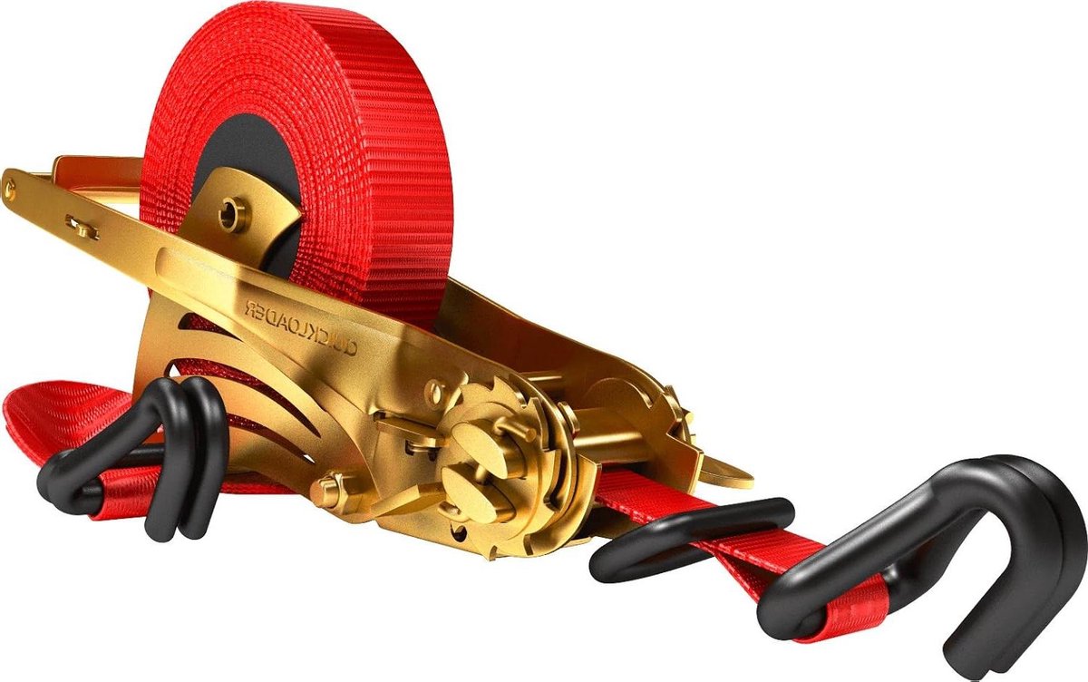 Automatische Sjorband - Spanband Ratelriem - Lading Zekeren - Gepatenteerde Ratelgordel - 5 meter - Rood