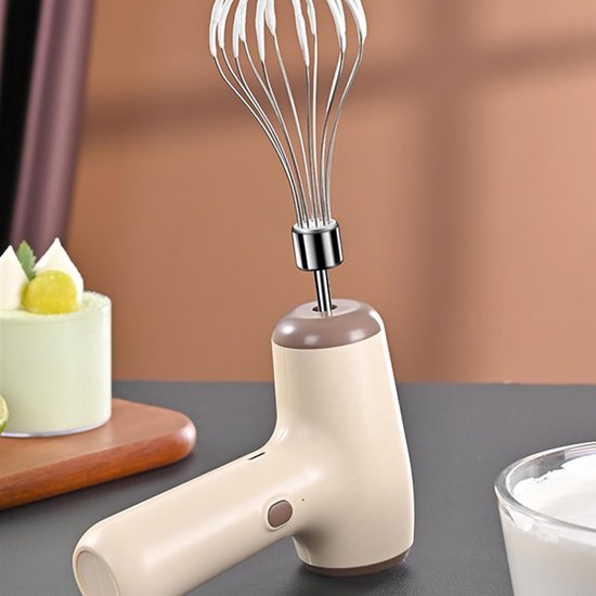 Handmixer Elektrisch - Keukenmixer Gardes - Bakken En Mixen - Draadloos Oplaadbaar - 7x11x7 cm - Koffie met melk — afbeelding 2