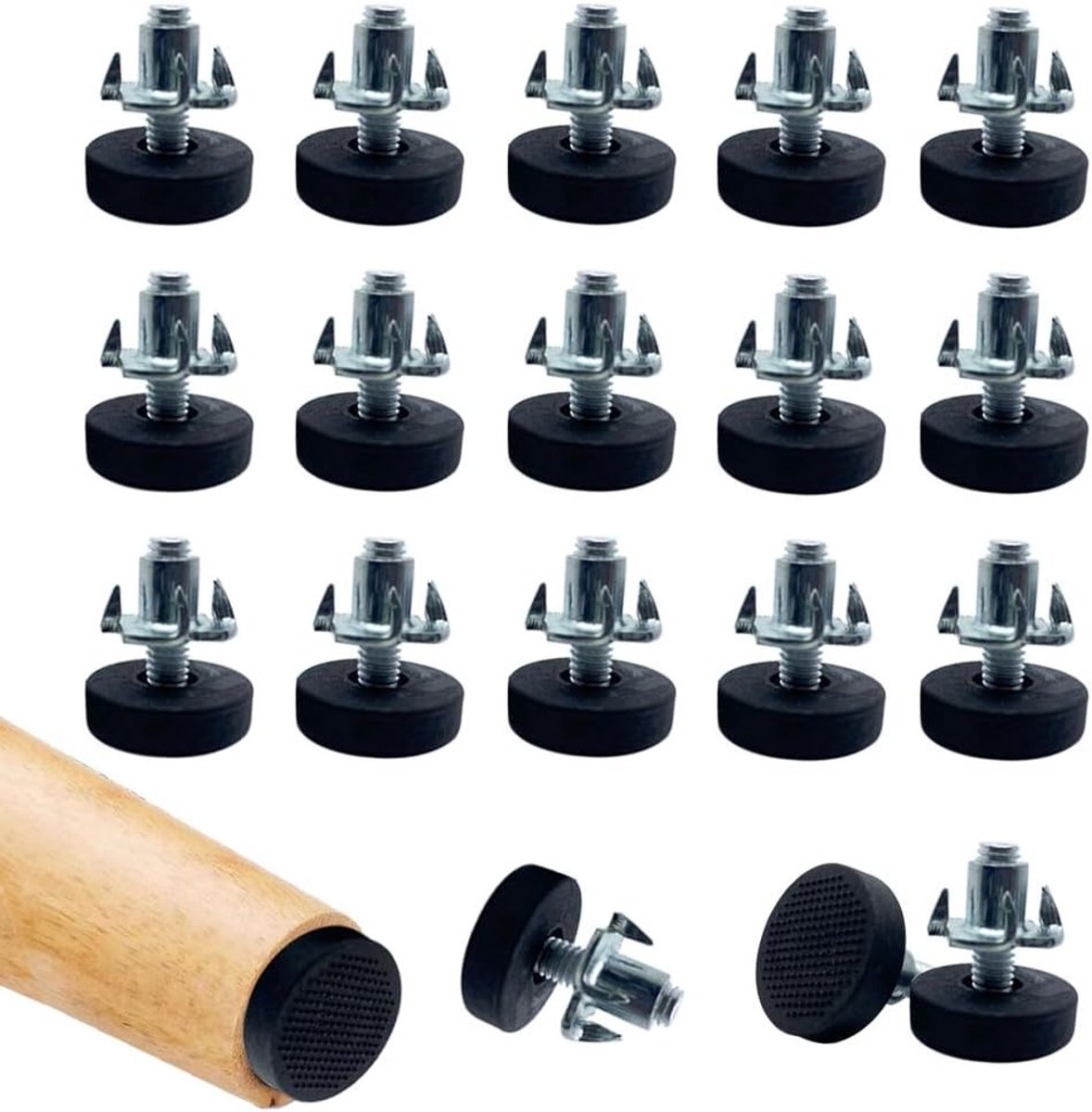 Verstelbare meubelpootjes met impactmoer, 20 stuks, hoogteverstelbaar, perfect voor meubels en stabiliteit