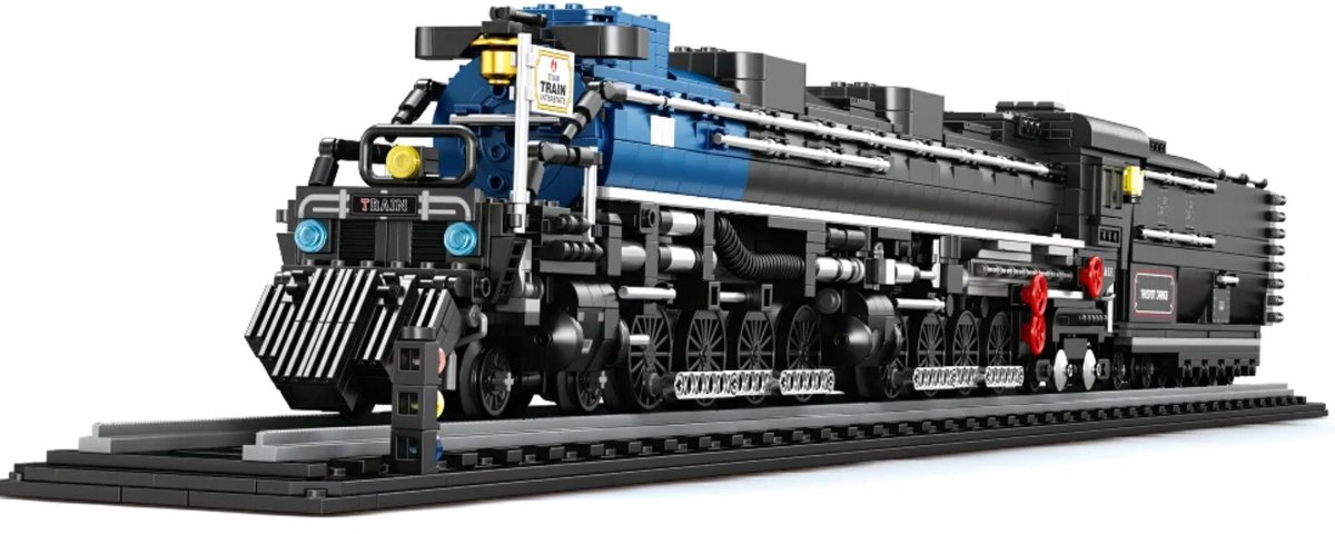 Reobrix 66805 Big Boy Stoomtrein mega bouwset | Locomotief trein miniatuur modelbouw | Technische educatief creator speelgoed ideas bouwpakketten voor expert volwassenen & kinderen | Niet geschikt voor Lego rails | Bouwdoos met 2947 bouwstenen