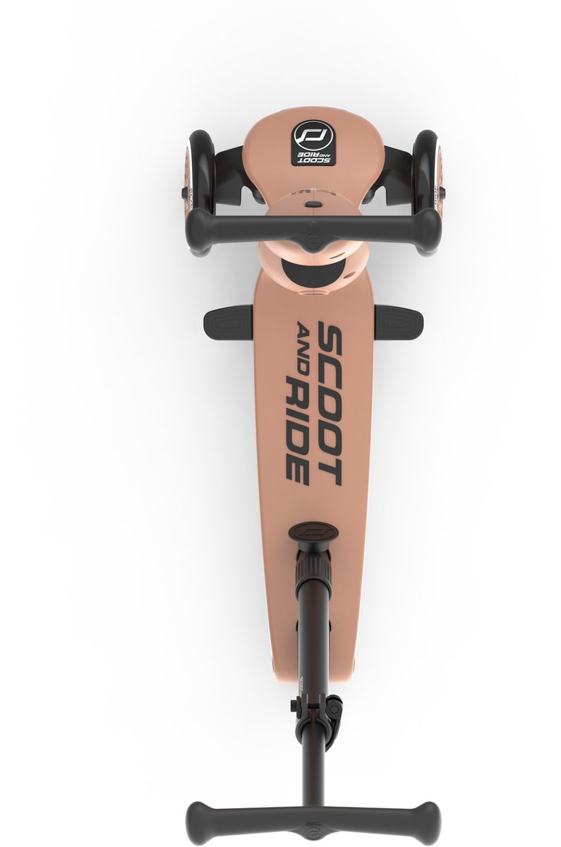 Scoot & Ride Highwaykick 1 Push & Go - 2-in-1 Kinderstep met duwstang - Step & Loopfiets 2-in-1, 3 wielen - Duwstang 3 hoogtes, afneembare voetsteunen - 1-5 jaar, max 20/50 kg - Mocha — afbeelding 12