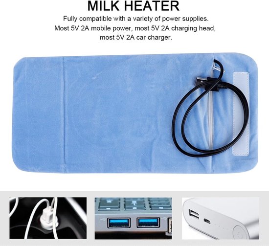 Flesverwarmer - Baby warmer - Onderweg voeding - USB-aangedreven - Compact formaat - Blauw van Merkloos — afbeelding 3