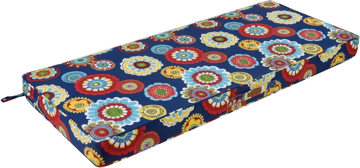 Bankkussen voor buiten - Zitkussen Terras - Buiten ontspannen - Waterafstotend en UV-bestendig - 107 x 46 cm - Blauw