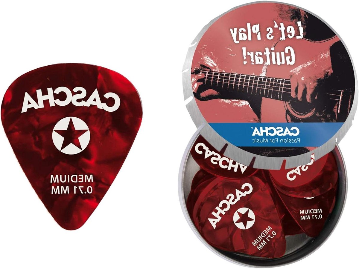 Gitaar Plectrum Set - Plectrums Medium - Muziek Maken - Slijtvast Celluloid - 24 Stuks - Rood