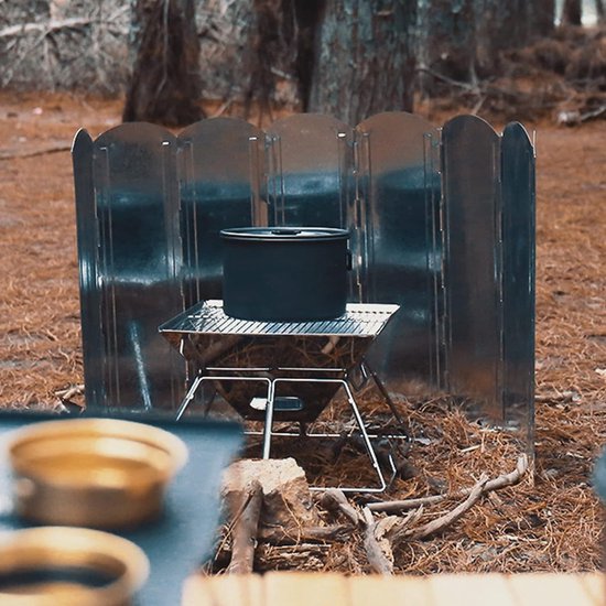 Kookwindscherm Gasfornuis - Outdoor Kookscherm - Efficiënt Koken - Hoge Temperatuur Bestendig - 40 Cm - Zilver — afbeelding 4