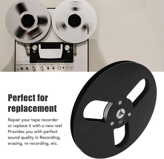 Lege Spoel - Nab Adapter Spoel - Audio Opname - Aluminiumlegering - 7 Inch - Zwart — afbeelding 2