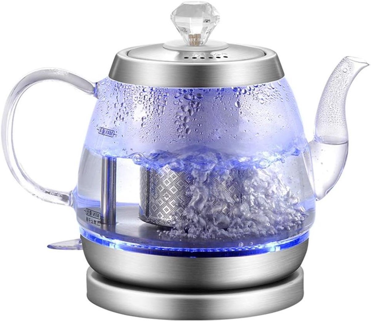 Glazen Waterkoker - Theepot Elektrisch - Snel Water Koken - Automatische Uitschakeling - 1 Liter - Rood