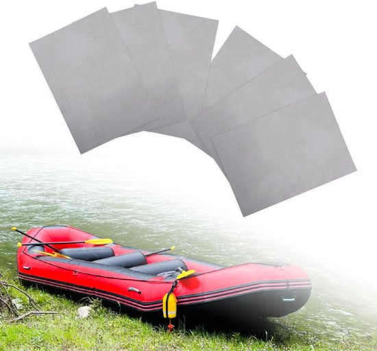 PVC Reparatie Set - Waterdichte Patches - Watersport Uitrusting - Milieu PVC Materiaal - 6 Delig - Grijs van Merkloos — afbeelding 3