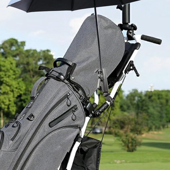 Golf Parapluhouder - Parapluhouder Golfkar - Bescherming tegen Weer - Dubbele Vergrendeling - 23.9 cm - Zwart — afbeelding 5