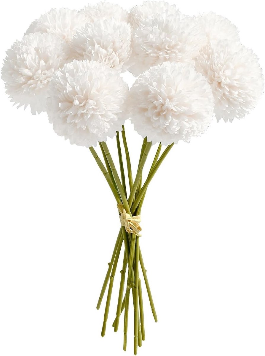 Natuurlijke uitstraling Kunstmatige Hortensia Bloemen, 12 Stuks Zijde Bloemen voor Bruidsboeketten, Thuis Decoratie en Kantoor Planten (Wit)