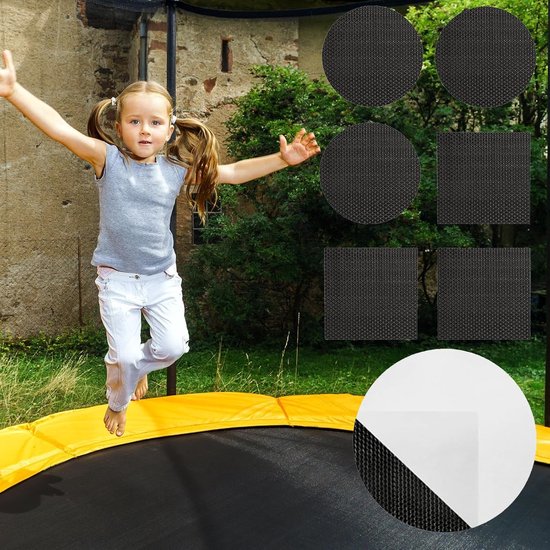 Trampoline reparatieset - Patch kit - Matten herstellen - Hittebestendige lijm - 20 cm - Zwart van Merkloos — afbeelding 5