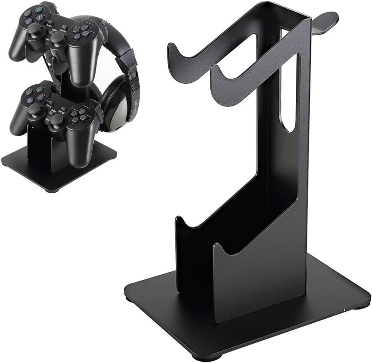 Hoofdtelefoonstandaard met 2 lagen, ideaal voor gaming, telefoonhouder en accessoiresopslag