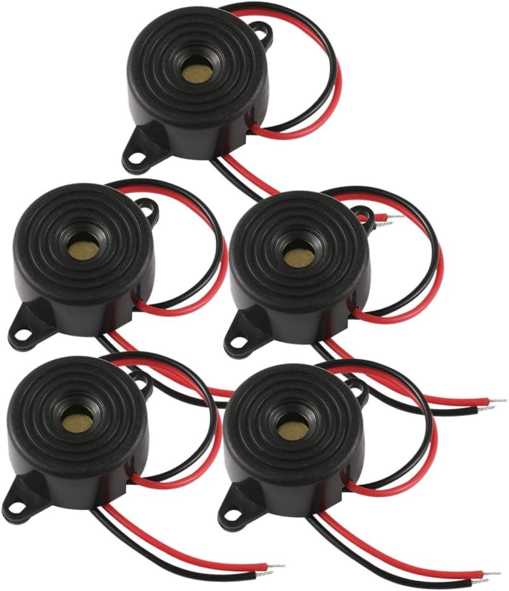 Actieve Piezo Zoemer - Elektrisch Alarm - Circuit Waarschuwing - Hoge Decibel - 5 Stuks - Zwart