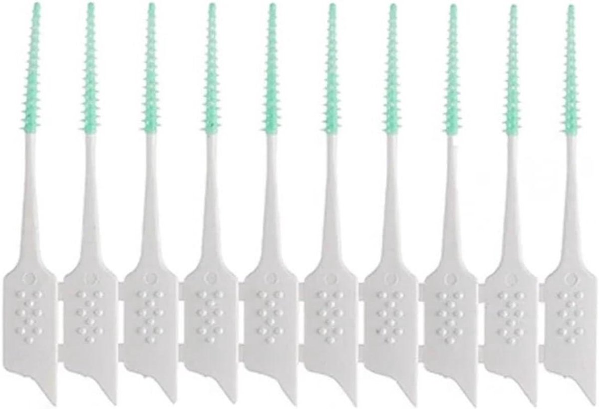 Interdentale borsteltjes - Flosssticks - Mondhygiëne - Siliconen materiaal - 150 stuks - Wit