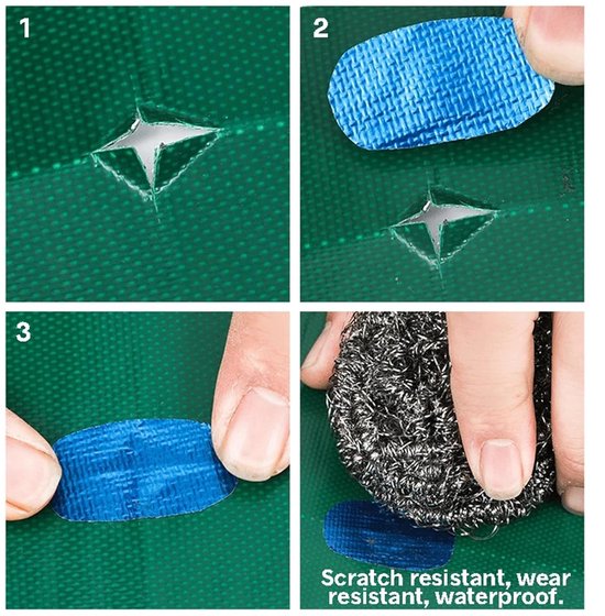 Dekzeil Reparatietape - Waterdicht PVC - Lekkages Dichten - Sterke Hechting - 5 Meter - Wit van Merkloos — afbeelding 3
