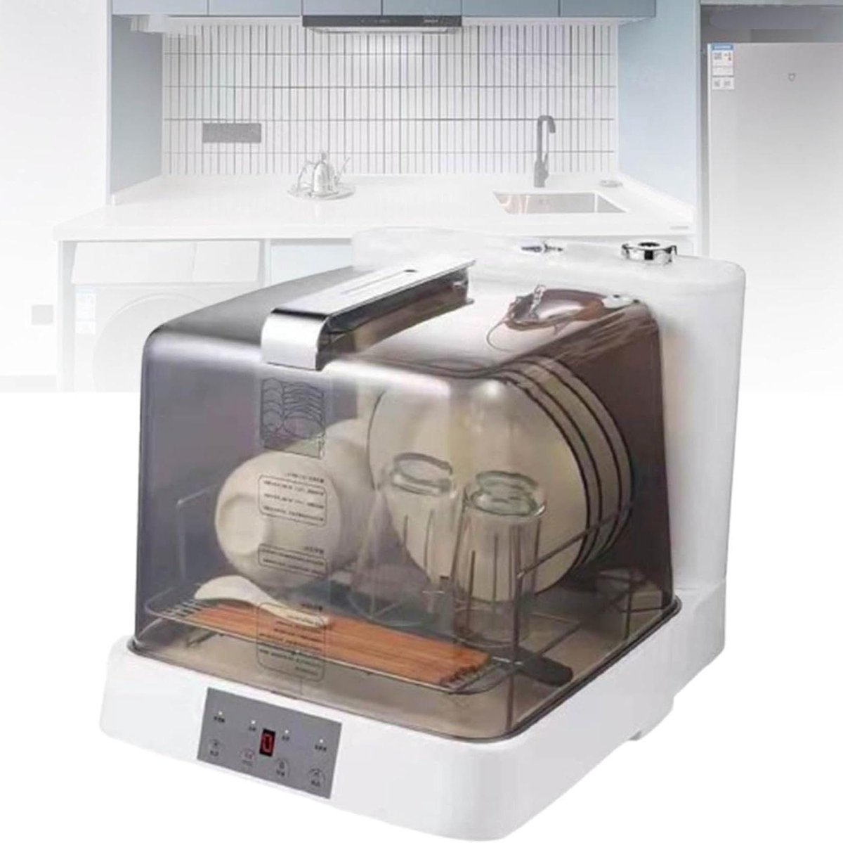Draagbare Vaatwasser Aanrecht Model Kleine Keuken Stille Werking 48x38x40cm Wit