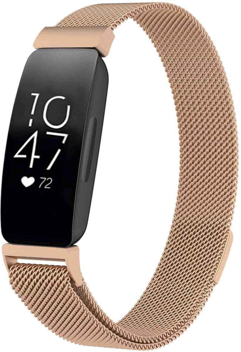 Milanees magnetisch bandje - Geschikt voor Fitbit Inspire - Rosé goud
