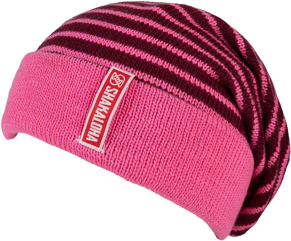 Shakaloha Gebreide Wollen Muts Heren & Dames Beanie Hat van merino wol zonder voering - Brut Beanie MrnRv PinkMrn Unisex - One Size Wintermuts