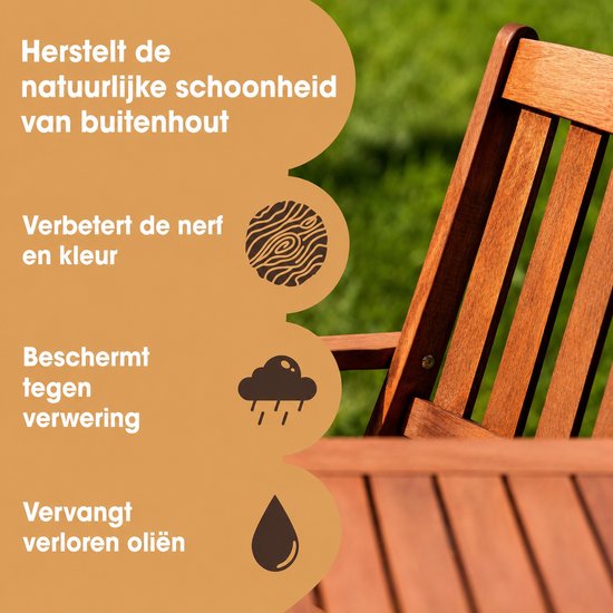 Teak Olie 500ml - Teak Hout Versterken & Beschermen - UV Bescherming - Teak Tuin Meubilair - Wood Teak Oil 500 ml