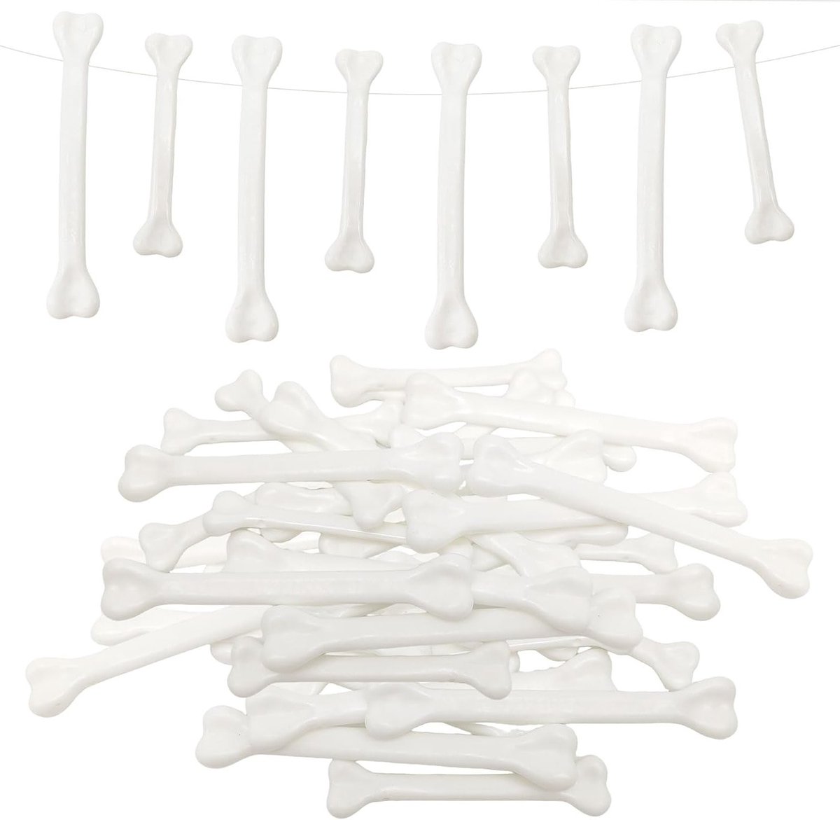 20 Stuks Halloween Skelet Botten voor Volwassenen en Kinderen, Plastic Jungle Botten Sieraden Set met Voorgeboorde Gaten, Accessoires voor Caveman Kostuum en Stone Age Thema
