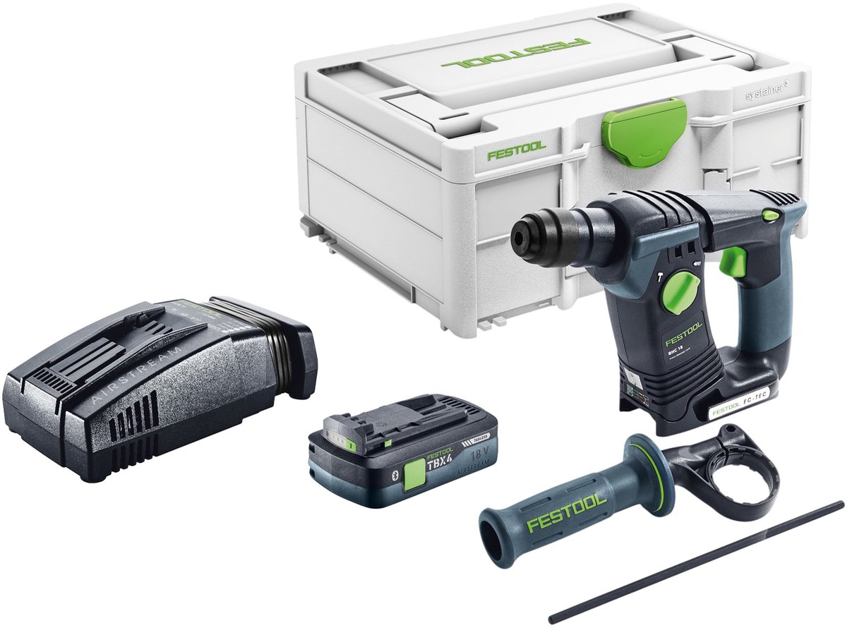 Festool BHC 18-Basic accuklopboormachine 18 V 1,8 J SDS Plus Brushless + 1x accu 4.0 Ah + snellader + systainer