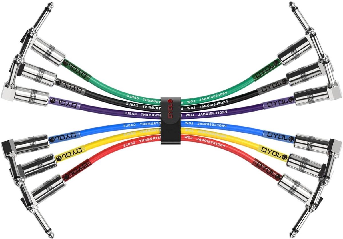 Gitaar Patch Kabel - Effectenpedaal Kabel - Muziek Maken - Rechte Stekkers - 18 cm - Zwart