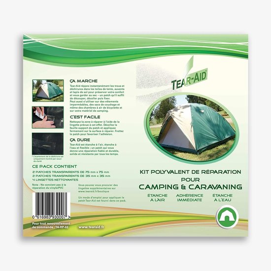 Reparatieset - Plakset Tent - Kampeeruitrusting Repareren - Veelzijdig Materiaal - 7 cm - Transparant van Merkloos — afbeelding 2