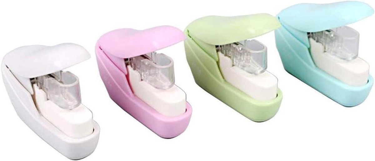 Mini Nietmachine - Compacte Nietmachine - Papier Bundelen - Ergonomisch Ontwerp - 8.4 x 7.4 cm - Lichtgrijs