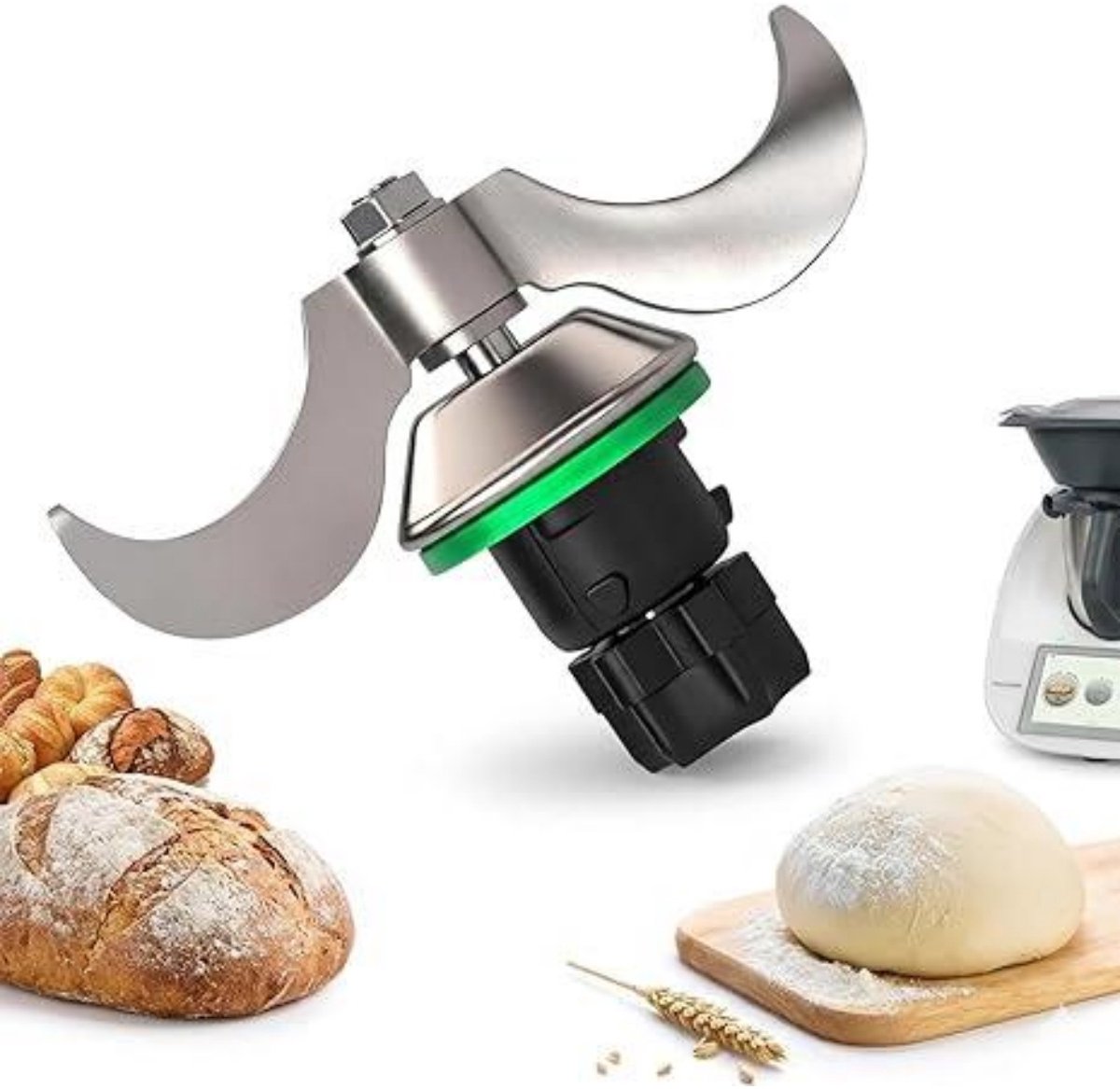GELLDG Roestvrijstalen Deegmes Set - Geschikt voor Vorwerk hermomix TM5 TM6 TM31Keukenmachines - Snelle Reiniging Zonder Restanten - Metalen Mixmessen Accessoires voor Keukenmachines