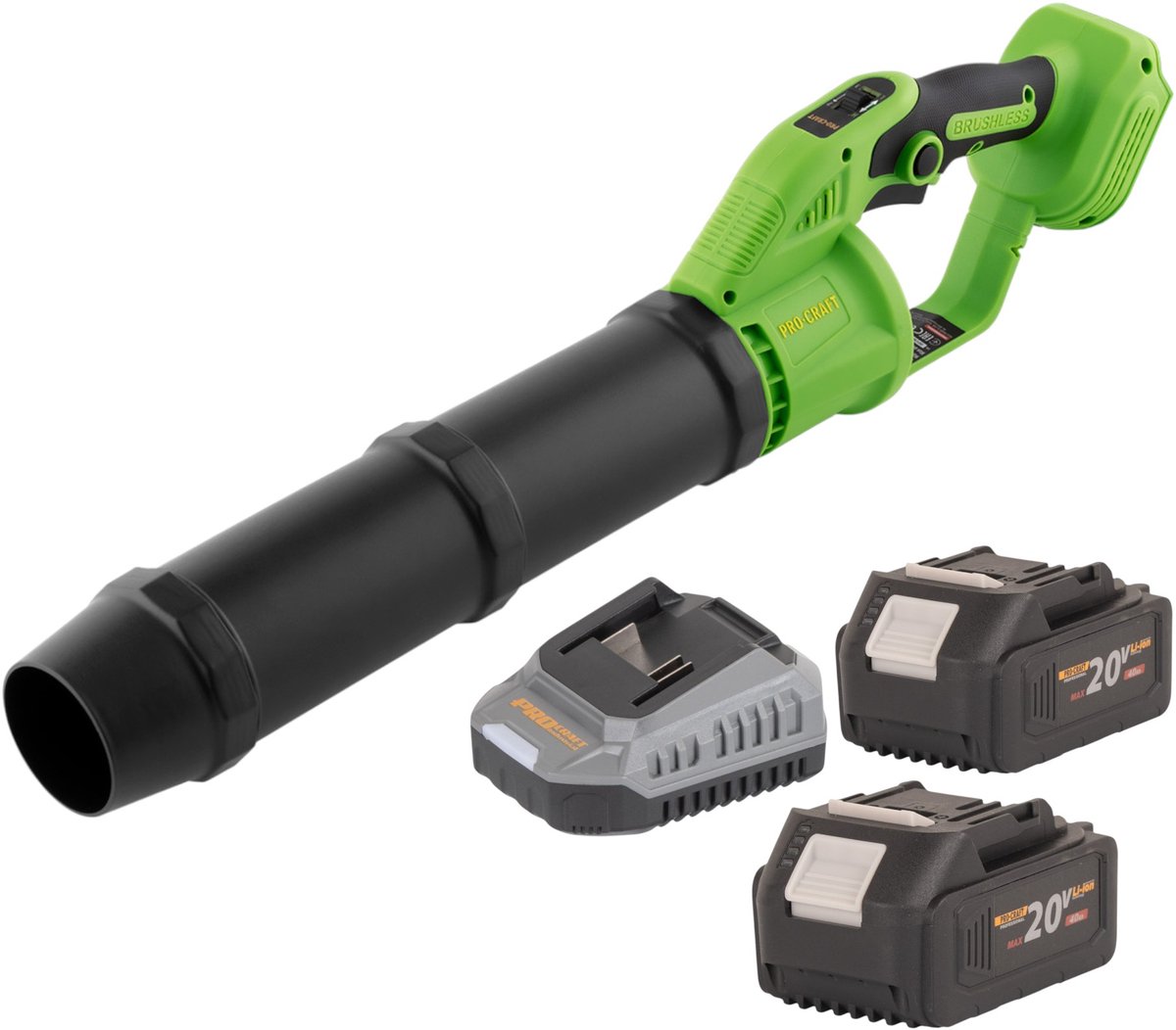 Procraft PB24bb accu bladblazer 20 V borstelloos + 2x accu 4,0 Ah + oplader