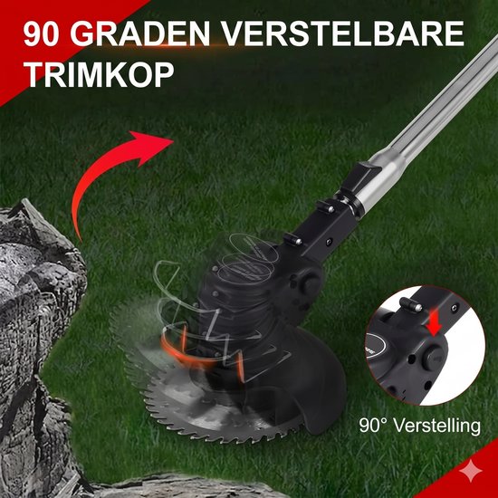 Traumheim®Kantenmaaier - Grastrimmer - Bosmaaier - Incl. 2 accu's en lader - Zwart van Merkloos	 — afbeelding 5