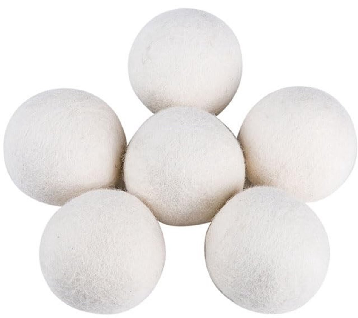 Allecto - Drogerballen - Vilten ballen - Herbruikbaar - Wit - Natuurlijke woldrogerballen - Geschikt voor was en droger - 8 cm