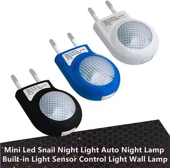 Mini LED Slak Nachtlampje Met Lichtsensor - Automatisch - Wandlamp - voor Kamers en Slaapkamers - Wit van MINI — afbeelding 2
