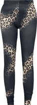 Legging met luipaardprint, donkergrijs met beige en bruine vlekken.
