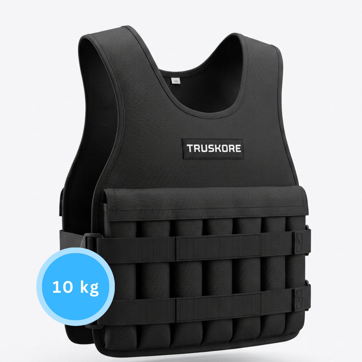 Truskore Verstelbaar Gewichtsvest 10KG - Weighted Vest - Gewichtsvesten - Krachtraining - Crossfit - Cardio - Gewichten - Zwart - Geschikt vanaf maat M / L