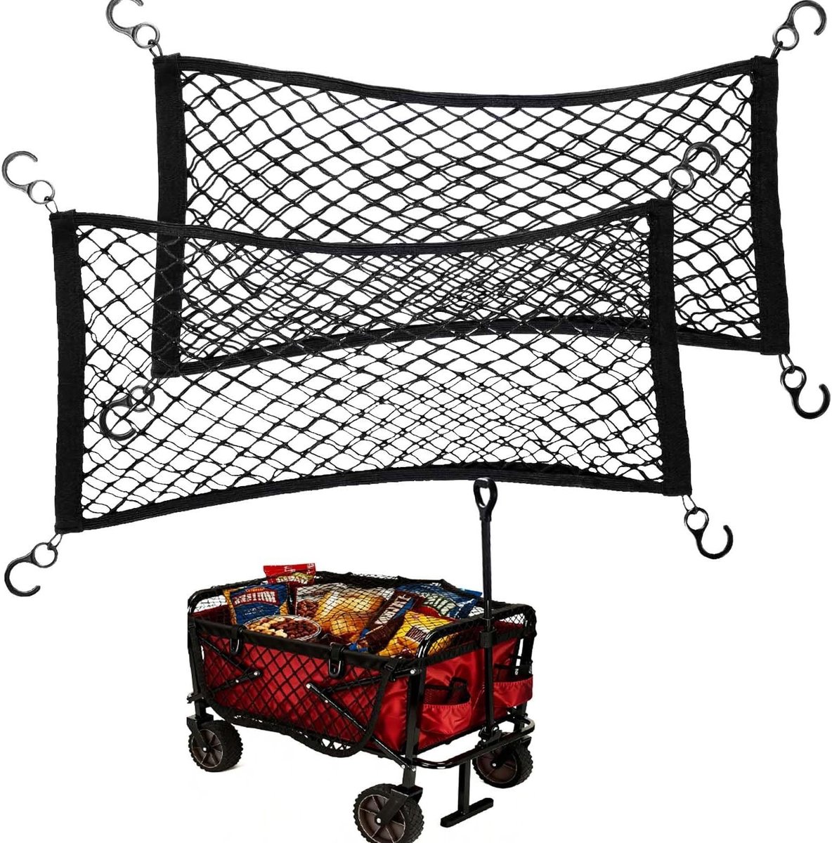 Set van 2 universele kinderwagennetten, 70 x 35 cm, dubbellaags, geschikt voor alle modellen, ideaal voor bescherming tegen insecten en zon