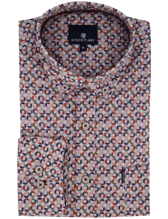 Chemise imprimée rose et bleue State of Art coupe large