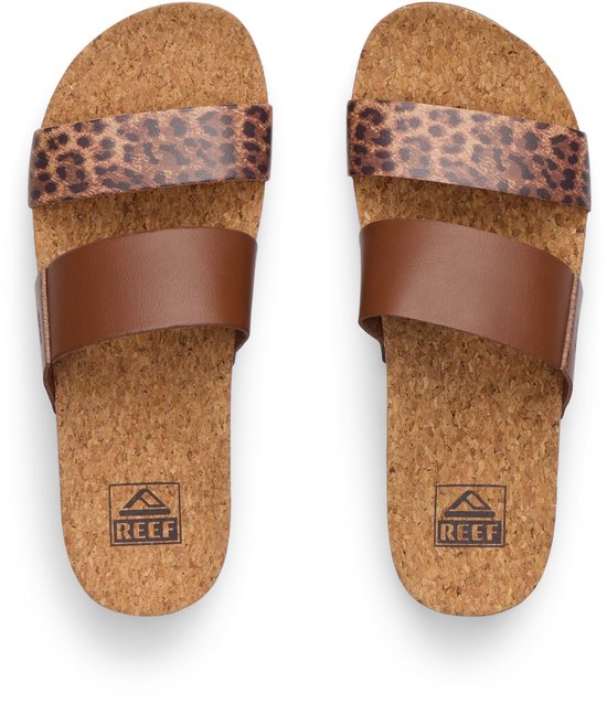 REEF DAMES SLIPPERS BRUIN CJ9011-61 CUSHION VISTA HI BROWN/LEOPARD maat 38