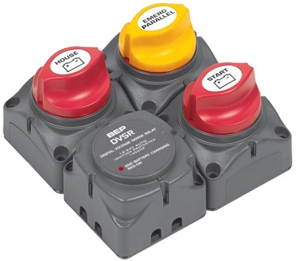 BEP Marine Accudistributiecluster voor één Motor met twee Accu's | 716-SQ-140A-DVSR | 701BAT & DVSR SQ
