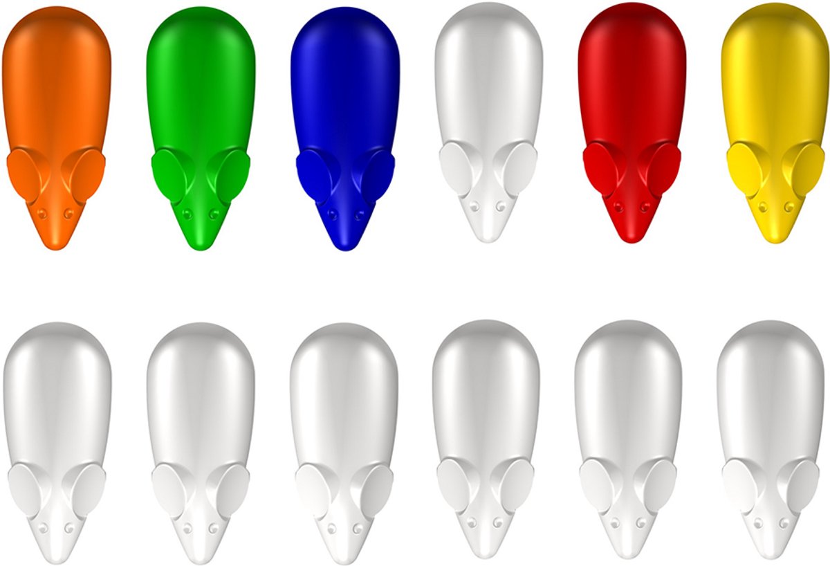 Muis Magneetjes - Set 6 stuks - Voor het ophangen van foto's, kaarten en tekeningen - Eindeloos wisselen zonder spijkers te gebruiken of gaten boren
